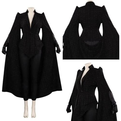 Cruella Cosplay Costume Black Coat Outfits Halloween Carnival Suit