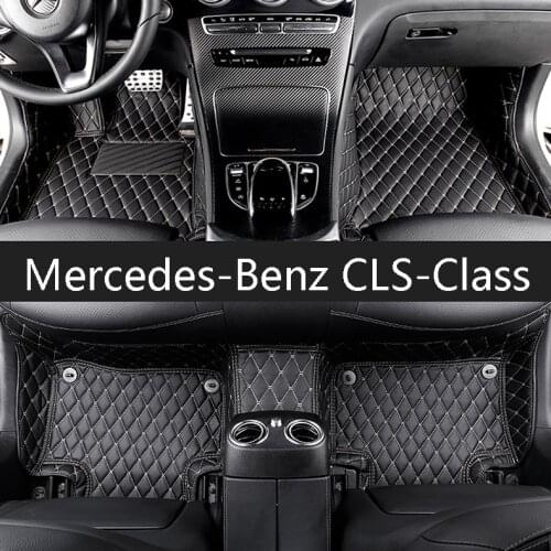 Fiber leather car interior floor mat for mercedes benz cls 300 cls 350 2004-2017 2018 2019 2020 c257 w219 w218 styling