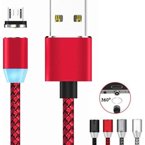 Magnetic Charger Micro USB Cable RED Magnet Charge Cord For Samsung S7 S6 Redmi Note 5 pro Magnetic Cable MicroUSB Charging Wire
