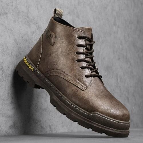 Boot mens cowboy cuero coturno sapato army hombre casual hightop western Winter dress shoes winter motorcycle para leather MEN