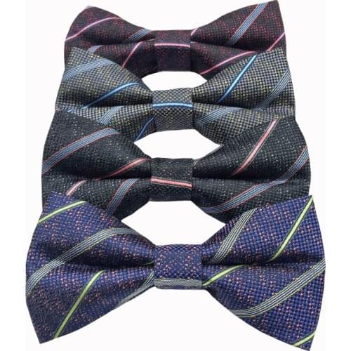 Striped Men Bow Tie British Style Vintage Bridegroom Wedding Gravata Slim Stripe Skinny Bowtie Cravat Tuxedo Bows Male Butterfly