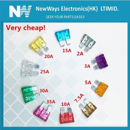 New 100pcs middle-sized Auto Automotive Car Boat Truck Blade Fuse Box Assortment 2A 3A 5A 7.5A 10A 15A 20A 25A 30A 35A Car fuse