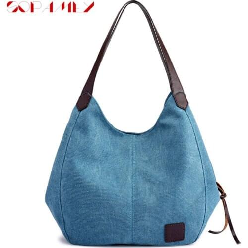 New Canvas Women Handbags Fashion Solid Soft Designer Female Shoulder Bag High-Capacity Ladies Shopping Bags Bolsos Sac 2020