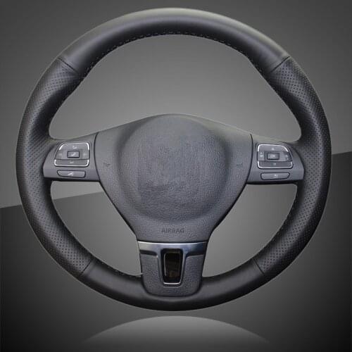 Auto Braid On The Steering Wheel Cover for Volkswagen VW Gol Tiguan Passat B7 Passat CC Touran Jetta Mk6 with Original Leather