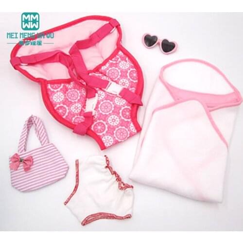 Fit 43cm new born doll and American doll clothes and shoes Outdoor Carrying Quilt sleeping bag underwear and baby Packets