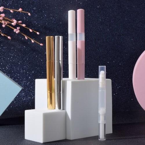 3ml Twist Pens Empty Nail Oil Pen With Brush Tip Cosmetic Lip Gloss Tube Container Applicators Refillable Travel Empty Bottle