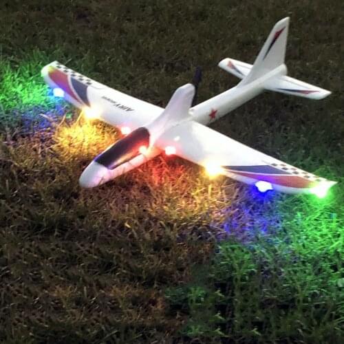 Airplane Luminous USB Charging Electric Hand Throwing Glider Soft Foam Coloured Lights DIY Model Launch Toy for Children Gift
