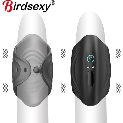 10 Frequency Vibrating Penis Ring Cock Ring Delay Ejaculation Silicone Sex Toys for Men Erection USB Lock Ring Male Masturbator