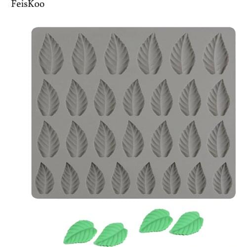 Sugarcraft Leaves Silicone Mold Candy Polymer Clay Fondant Mold Cake Decorating Tool 24 Hole Leaf Chocolate Form Gumpaste Mould