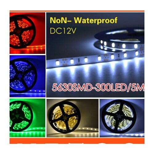 LED Strip light 5630 DC12V 5M 300led Flexible 5730 Bar Light Super Brightness Non-waterproof Indoor Home Decoration