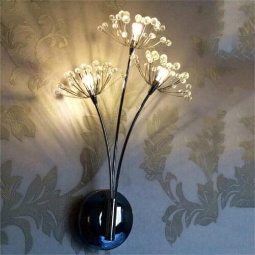Dandelion led wall lamp modern minimalist personality creative living room bedside bedroom stainless steel crystal wall lamp