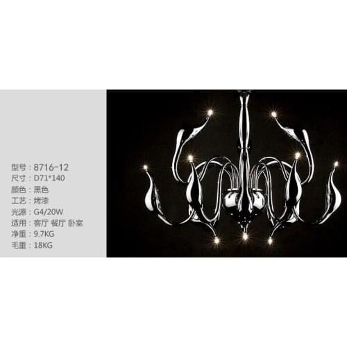 LED 110-220V Contracted And Contemporary Art 12 Head Swan Lamp Droplight Sitting Room Dining-room Bedroom Pendant light