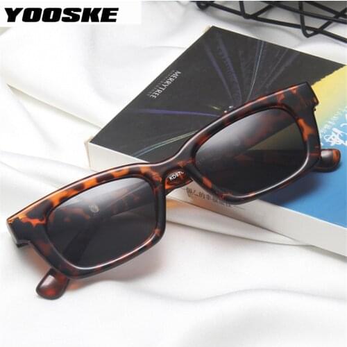YOOSKE Fashion Rectangle Sunglasses Women Men Trendy Brand Design Sunglass Ladies Retro Black Blue Eyewear UV400 travel Goggles