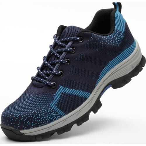 Safety Shoes Cap Steel Toe Safety Shoe Boots For Man Work Shoes Men Breathable Mesh Size 12 Footwear Wear-resistant GXZ512-2