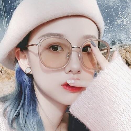 Transparent Women Men Round Sunglasses Sweet Candy Shades Multi Color Gradient Mirror Lens Goggles Designer Vintage Sun Glasses