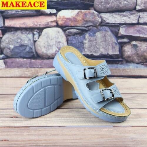 Ladies' Slippers 2021 Summer Open Toe Platform Womens Shoes Outdoor Casual Fashion Shoes Beach Flip Flops Large Size Shoes