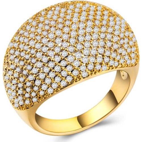 High Quality Big CZ Ring Fashion Bling Crystal Zircon Rings for Women Wedding Engagement Luxury Jewelry Accessories