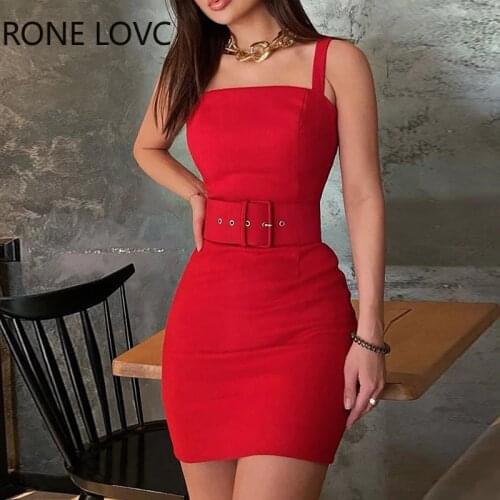 Women Thick Strap Plain Bodycon Dress Bodycon Dress Casual Dress Summer Mini Dress