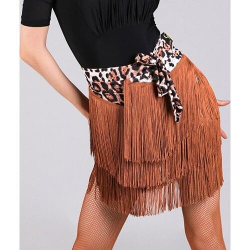 2019 New Latin Dance Dress Tassel Skirt Female Hip Scarf Practice Waistband For Ballroom Cha Cha Rumba Training Skirts DWY2211