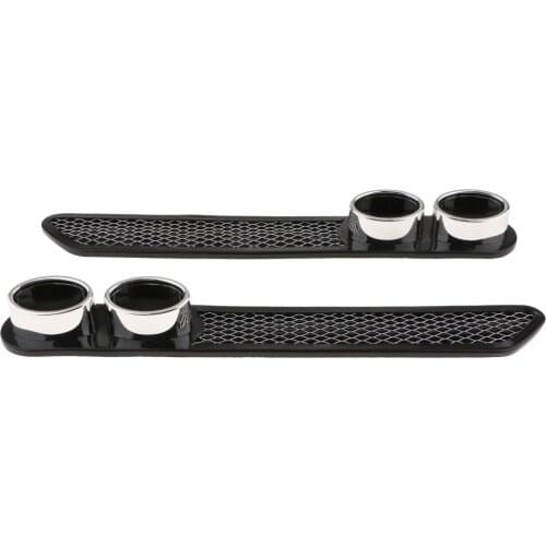 2PCS/ Pair Car Tail Simulation Exhaust Pipe Decorative Sticker Auto Modify Vent Hole (Black)