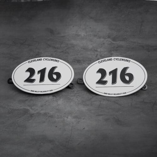 2PCS 216 Table NUMBER PLATE For MOTO CAFE RACER tracker scrambler Motorbike accessories