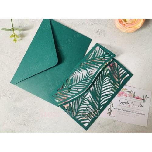 2020 New Envelope Cards 50pcs Laser Cut Wedding Invitation Card Personalized Greeting Decor RSVP Card Anniversary Party Supplies