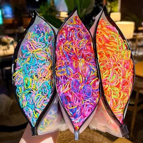 2500pcs/Pack Girls Colorful Small Disposable Rubber Bands Gum For Ponytail Holder Elastic Hair Jewelry Fashion Hair Accessories