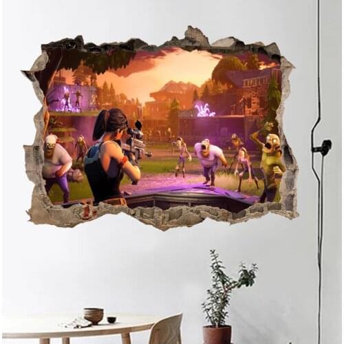 3D Smashed Wall Sticker Decal Home Decor Art Mural Wallpaper Free Shipping DIY Gift removeable