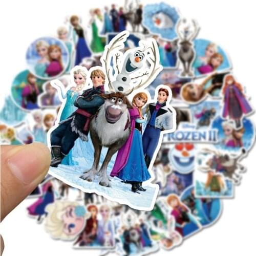 50pcs Disney stickers Frozen Mickey the lion King cartoon waterproof sticker toy luggage guitar personality graffiti sticker gif