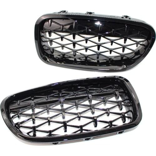 Car modified Diamond Grille Racing Grills bright black ABS plastic Trim Grill for BMW 5 Series F10 F18 2010-2016