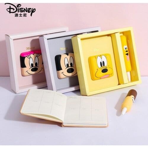 Disney Cartoon Notebook Decompression Pen Soft Glue Decompression Notepad Diary Weekly Planner Stationery Set Christmas Gift