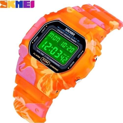 SKMEI 1627 5Bar Waterproof Women Electronic Wrist Watches Countdown Chronograph Female Ladies Digital Clock Relogio Feminino