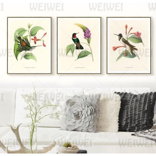 Plant Flowers and Birds Home Decoration Painting Simple Living Room Wall Art Canvas Poster Study Room Studio Bedroom Prints