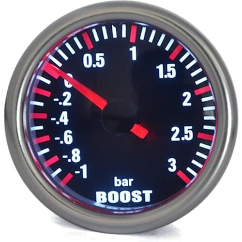 DRAGON GAUGE3.0 BAR 2"52MM Boost Turbo Gauge Mechanical Meter Auto White LED