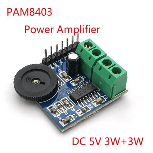 Mini PAM8403 Two-Channel Double Track Power Amplifier Module Volume Adjustment