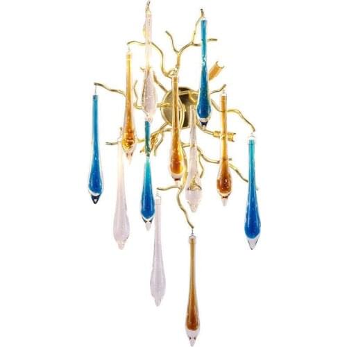 Crystal Wall Lamp LED Drop Wall Type Hotel Room Bedroom Livingroom Diningroom Wall Light Corridor Aisle Wall Type