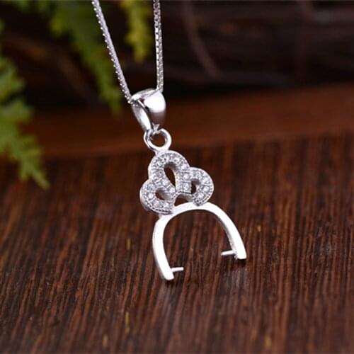 Joanlyn White Gold Plated 925 Silver Bail Connector Sterling Silver Pendant Pinch Bail For 7mm-10mm Round Beads P253B