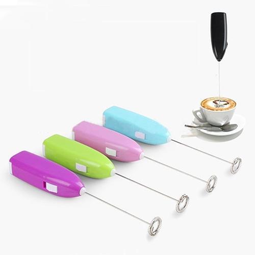 Kitchen Mini Hand Held Electric Stainless Steel Milk Frother Mixer Whisk Egg Beater Tool Random Color