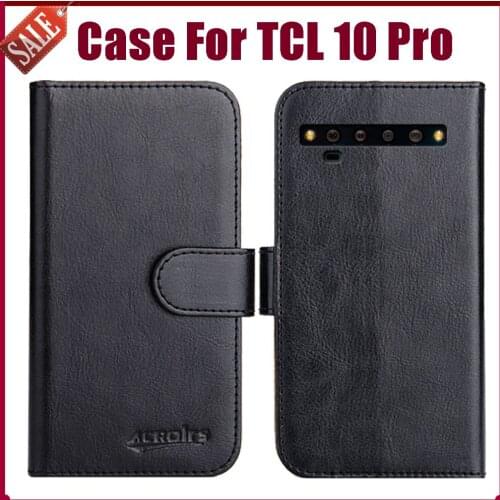 Hot! TCL 10 Pro Case 6.47" Fashion 6 Colors Flip Soft Leather Wallet Protective Cover For TCL 10 Pro Case Card Solts Fundas