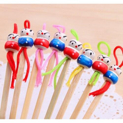 10 pcs Cute Mini Doll Bamboo Earpicks Ear Picks Wax Remover Cleaner Ear Care tool Random Color Bath Cleaning