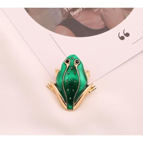 Fashion brand manual drop glaze temperament texture delicate set auger frogs in the field of small guards brooch