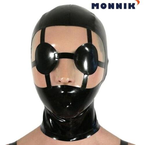 MONNIK latexLatex mask Sexy Latex Rubber Ninja Hood Masks for Unisex Catsuit Gummi 0.4mm Unique Party
