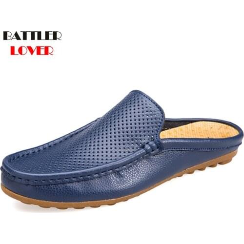 Men Comfortable Casual Sandals Soft Surface Genuine Leather Summer Trending Shoes New Mens Flip Flops Slipper Outdoor Large Size