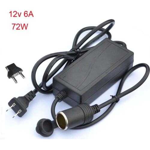 New 1pcs AC100V - 240V To DC 12V 72W Converter 6A Car Cigarette Lighter Adapter Power Supply Car Power Adapter