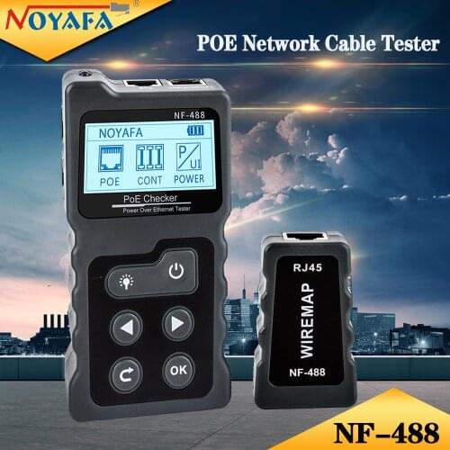 Noyafa NF-488 RJ45 Digital Ethernet CAT5 CAT6 Lan Tester Cable Tracker PoE Switch Test Networking LCD Display Network Tools