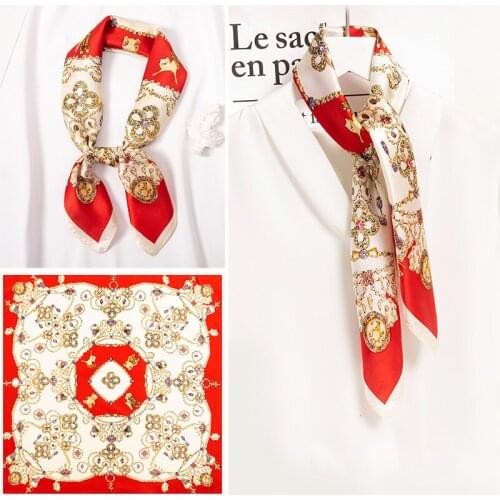 Women Pure Silk Scarves 65*65cm Square Silk Scarf Printed Real Silk Kerchief Neckerchief Ladies' Hand Scarf Head Muffler Bandana