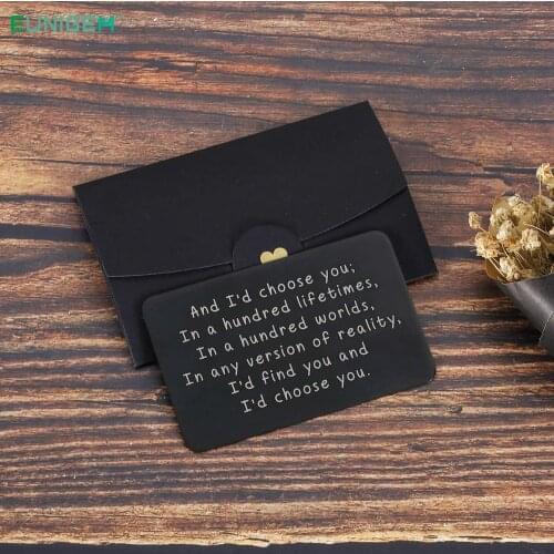 Valentine Gifts for Him Her Men Wallet Card Black for Boyfriend Husband From Wife Girlfriend Love Note Gifts for Groom Fiance