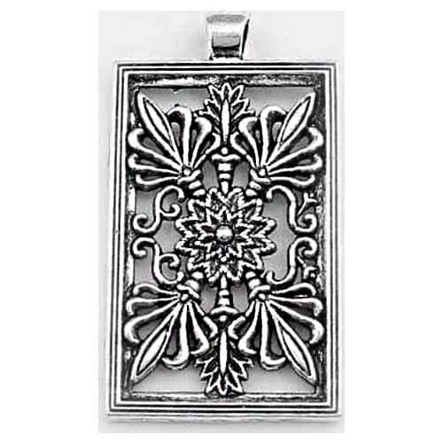 3pcs Charms Open Craft Boho Flower Ethnic Rectangle Pendant For Necklace Jewelry Making Findings Material 28x50mm