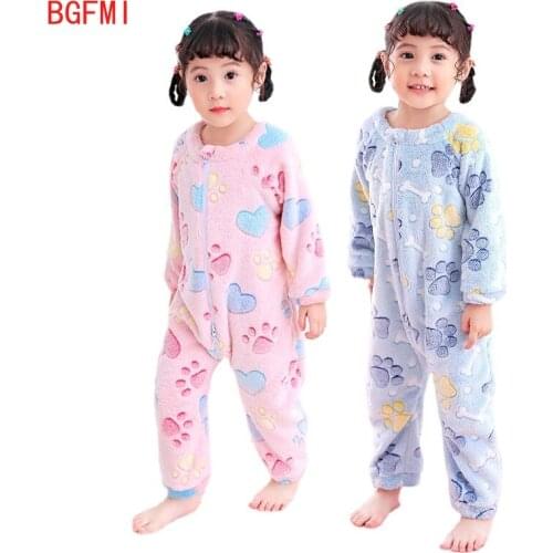 Girl Onesie Warm Winter Newborn Piece Pajamas Kid Baby Boys Girls Jumpsuit Thick Warm Flannel Clothes Print Sleeping Bag Romper