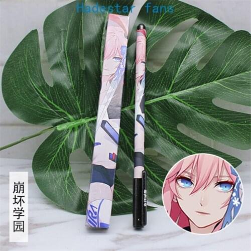 10 sets/lot Anime Honkai Impact 3 Gel pen MmiHoYo 2 Kiana Kaslana Raiden Mei Ballpoint Pen 0.5 Black refill Pens toy